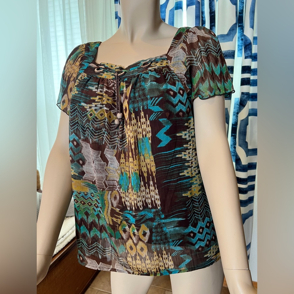 Zac & Rachel Chiffon Wood Bead Bodice Pattern Petite Large